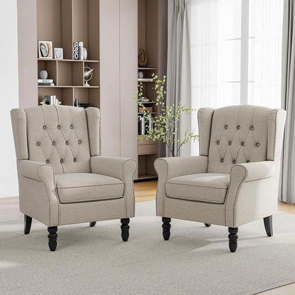 Mid-Century Modern Wingback Accent Chair – Ergonomic High Back Lounge Chair - Image 3