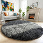 Amdrebio Grey Furry Big Round Area Rug 6Ft by Amdrebio