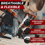 HANDLANDY Work Gloves for Men & Women, Utility Mechanic Working Gloves Touch Screen, Flexible Yard Work Gloves