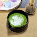 Marce Matcha Whisk Set- Matcha Set includes Matcha Whisk and Bowl (Bowl with Spout), Sifter, Holder and Scoop- The Perfect Bamboo Whisk for Matcha Tea (Black- 7PC)