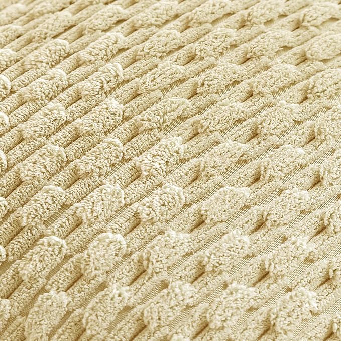 Set of 4 Pale Yellow Decorative Throw Pillow Covers 18x18 Inch Corduroy Pillow - Image 5