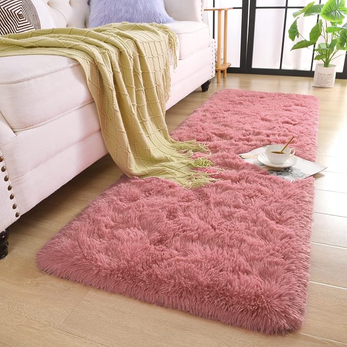 Chicrug Soft Runner Rug for Bedroom Living Room Plush Fluffy Rug 2x8 | Shag - Image 3