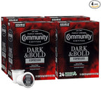 Community Coffee Dark & Bold Espresso Roast 96 Count Coffee Pods, Compatible with Keurig 2.0 K-Cup Brewers, 24 count (Pack of 4)