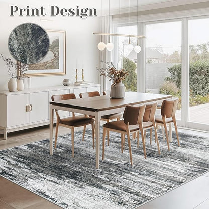Washable Rug 5x7 Area Rugs for Living Room: Neutral Soft Rug Abstract Non Slip - Image 3