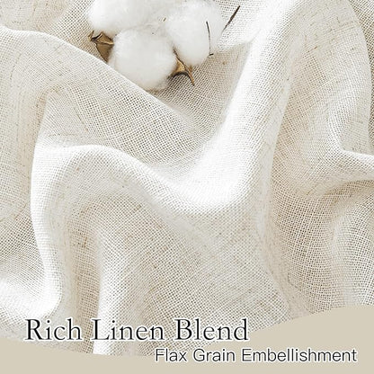 RYB HOME Linen Semi Sheer Curtains 63 inch Length - Image 3