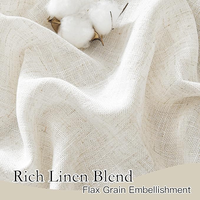 RYB HOME Light Filtering Linen Sheer Curtains 72 inch Long - Image 4