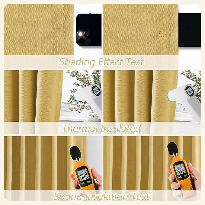 100% Blackout Curtains 90 Inch Length 2 Panels Set - Image 5