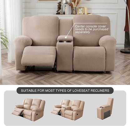 Genina Recliner Loveseat Covers, Stretch Reclining Sofa Covers, 2 Seater Couch - Image 2