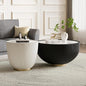 SSLine Bowl-Shape Coffee Table Set of 2 Modern Sintered Stone Top Nesting by SSLine