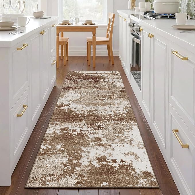 2x5 Brown Rug Runners for Hallways Kitchen Non Slip Washable Entryway Runner by Acapet