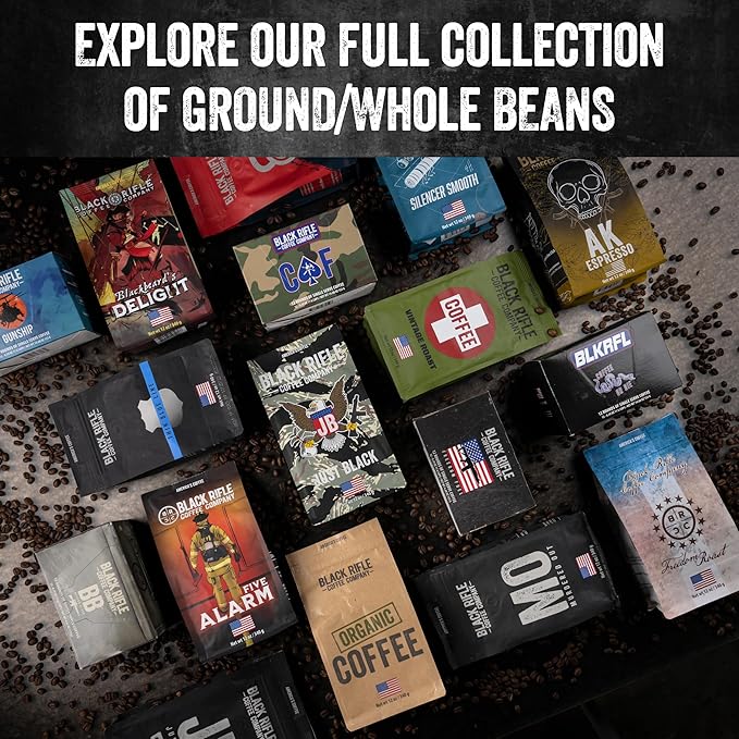 Black Rifle Coffee Company Ground Coffee Medium Roast - Roasted Blend Made from Pure Arabica Beans - Colombian & Brazilian Beans - Veteran Founded & American Made (Five Alarm, 12oz Bag)