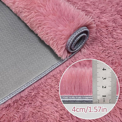 2x8 Bedside Area Rugs for Bedroom Soft Fluffy Shag Blush Pink Rug for Hallway - Image 5