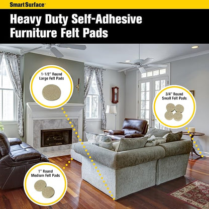 Smart Surface 8850 Heavy Duty Self Adhesive Furniture Felt Pads 3/4-Inch - Image 5