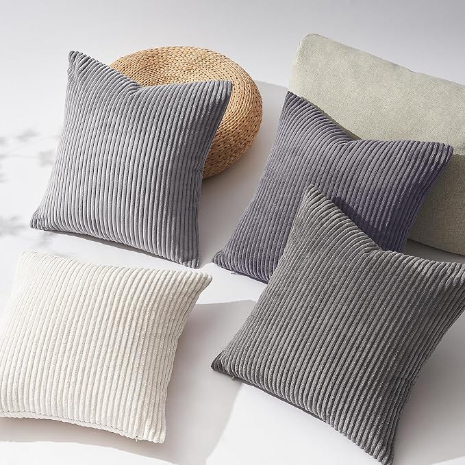 Topfinel Neutral Grey Decorative Throw Pillow Covers 18x18 Inch Set of 4 - Image 2