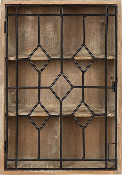Kate and Laurel Megara Decorative Wooden Wall Hanging Curio Cabinet - Image 4