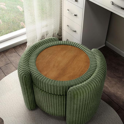 Furniture of America Lennox Modern Chenille 25-inch Round Storage Ottoman - Image 12