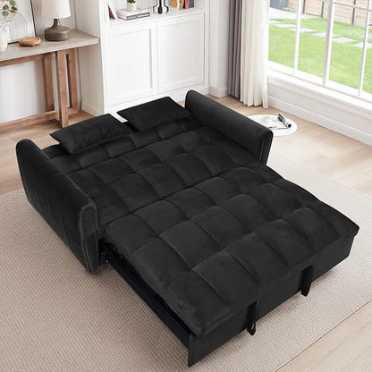 65 Inch Convertible Sleeper Sofa, 3-in-1 Sleeper Loveseat - Image 6