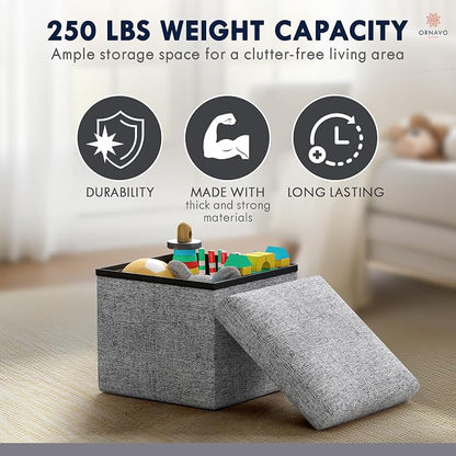 Ornavo Home Small Storage Ottoman, - Image 7