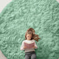 OLANLY Mint Green Round Rugs for Bedroom by OLANLY