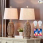 27” Natural Rattan Table Lamps Set of 2, Touch Switch, 3-Way Dimmable Bedside by Unknown