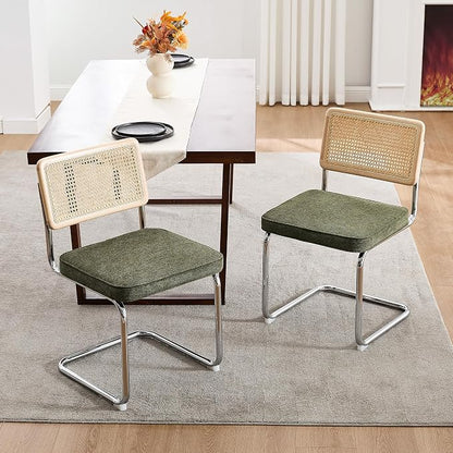 Zesthouse Natural Rattan Dining Chairs Set of 4, Mid Century Modern Dining - Image 8