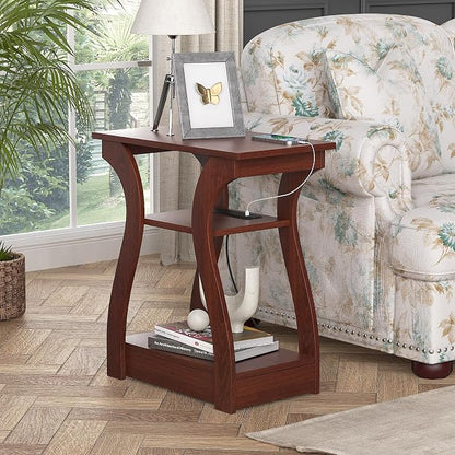 FROMJBEST End Tables Living Room Set of 2, Cherry End Table - Image 6
