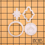 BAKERLOGY Holy Night – Mini Nativity Scene & Star of Bethlehem Cookie Cutter and Stamp Set (2") – Traditional Christmas Symbols for Holiday Baking and Seasonal Crafts
