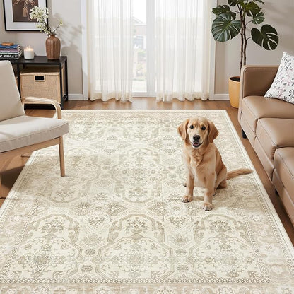 Soalmost 4x6 Area Rug for Living Room, Washable Rugs Non-Slip, Thin Foldable - Image 2