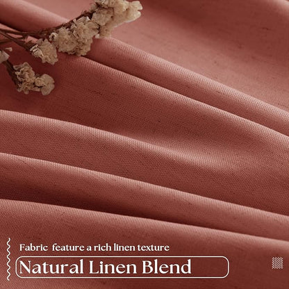 Terracotta Linen 100% Black Out 120 Inch Curtains - Image 5