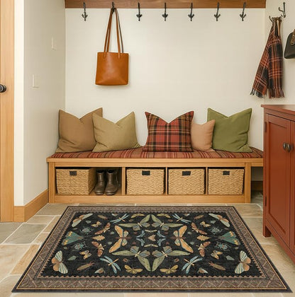 Black Front Door Mat Indoor Entrance Non Slip Washable - Image 8