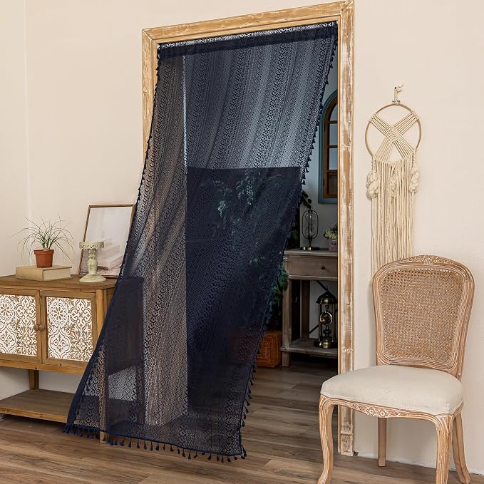 Sutuo Home Navy Blue Boho Doorway Curtain - Image 7