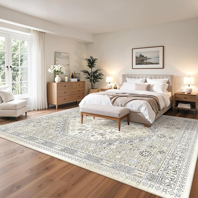 12x15 Area Rugs for Living Room, Large Washable Rug, Dining Room, Low Pile - Image 9