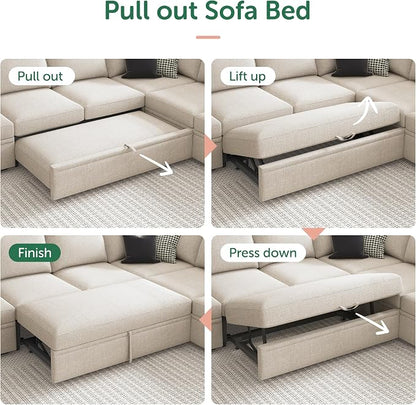 HONBAY Sleeper Sectional Couch - Image 6