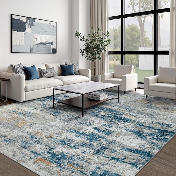 pmtsns Area Rugs 8x10 for Living Room: Washable Rug Modern Abstract Neutral - Image 2