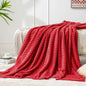 BEDELITE 3D Ribbed Jacquard Red Fleece Twin Blanket by BEDELITE