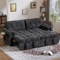 Convertible Sleeper Sofa Bed, 86 Inch Chenille Pull Out Couch by Outdoorchairs