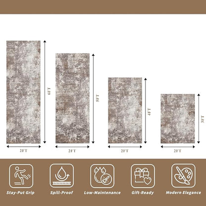 4-Piece Kitchen Rug Set with Runner – Washable Non-Slip Floor Mats - Image 2