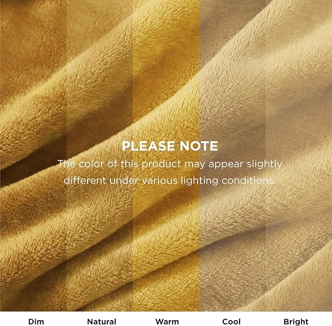 Bedsure Fleece Blanket Queen Blanket Gold Yellow - Image 3