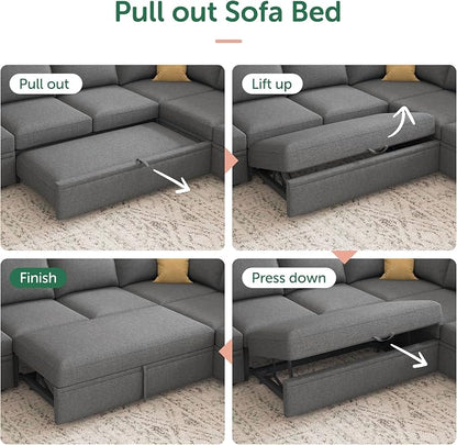 HONBAY Sleeper Sectional Couch - Image 6