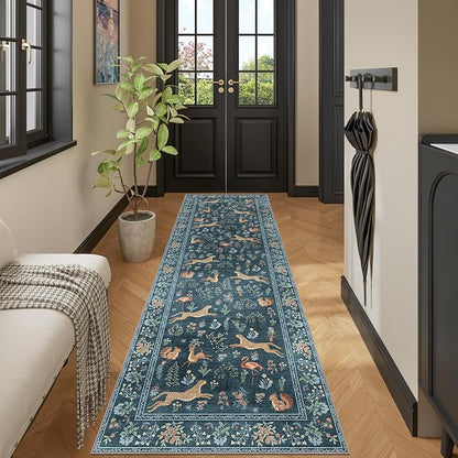 DUKINO 2x6 Runner Rug, Washable Animal Kitchen Rugs Non Slip, Low Pile - Image 8