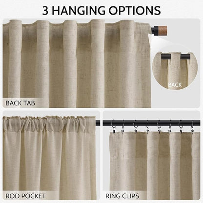 Eggshell Beige Curtains 63 Inch Length - Image 2