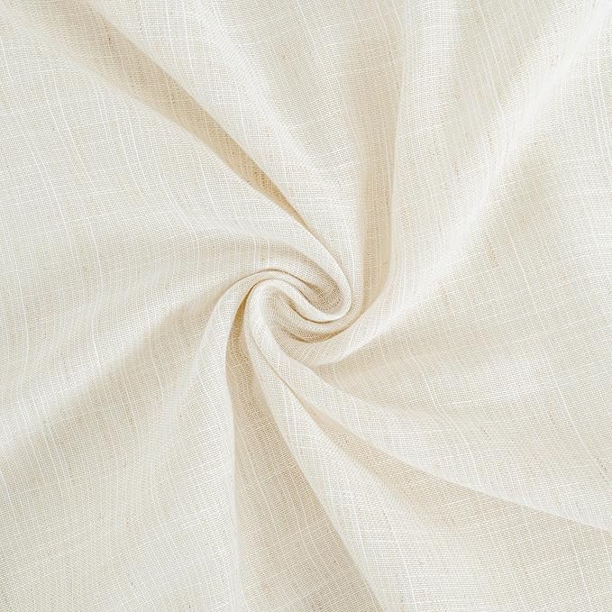 BGment Short Ivory Linen Curtains 40 Inches Long - Image 9