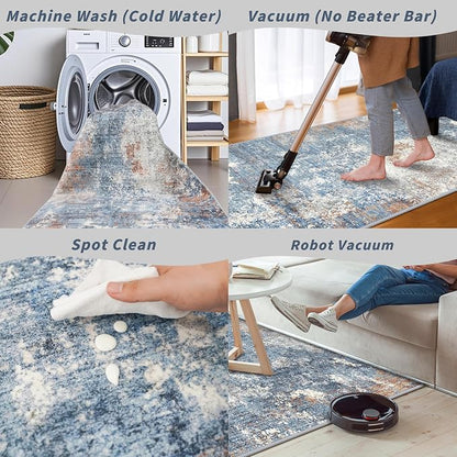 4x8 Washable Indoor Entryway Rug – Non-Slip Rubber Backed Floor Mat - Image 7