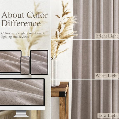 Brownish Grey Linen Curtains 84 Inches Long - Image 3