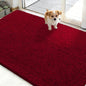 OLANLY Dog Door Mat for Muddy Paws 50x30, Super Absorbent Chenille Mud Mat | Red by OLANLY