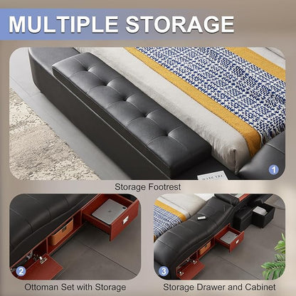 AF ARTISAN FURNITURE Queen Size Smart Multifuncional Bed Frame - Image 7