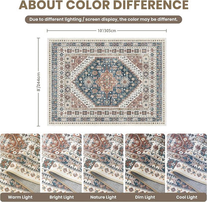 8x10 Area Rugs for Living Room, Large Washable Rug, Dining Room, Low Pile - Image 2