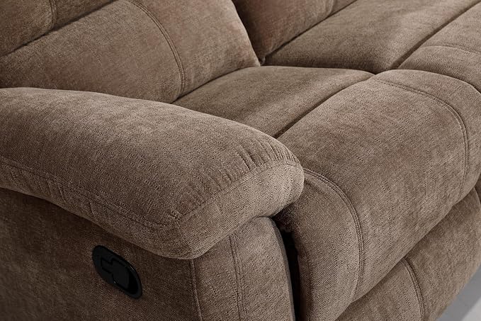 Betsy Furniture Modern Fabric Recliner Sofa Set, Loveseat w/Console, Recliner - Image 5