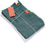 Caldo Linen Kitchen Apron - Mens and Womens Linen Bib Apron - Adjustable with Pockets (Spruce)