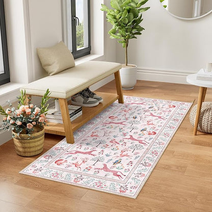 DUKINO 2x4 Rug for Entryway, Animal Washable Runner Rug for Kitchen, Low Pile - Image 3